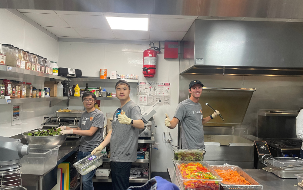 ZSers in San Diego volunteer at the Ronald McDonald House, cooking food for families in need.